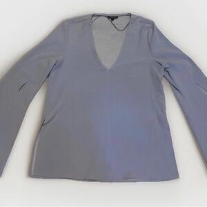 Topshop Periwinkle Lavender V-Neck Bell Sleeve Blouse